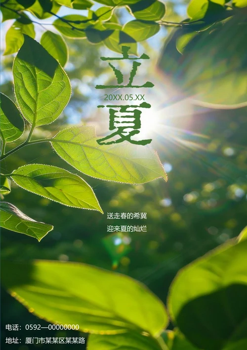 迎来夏的灿烂立夏节气海报