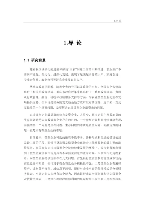 重庆银行农业微型企业贷款业务研究.docx