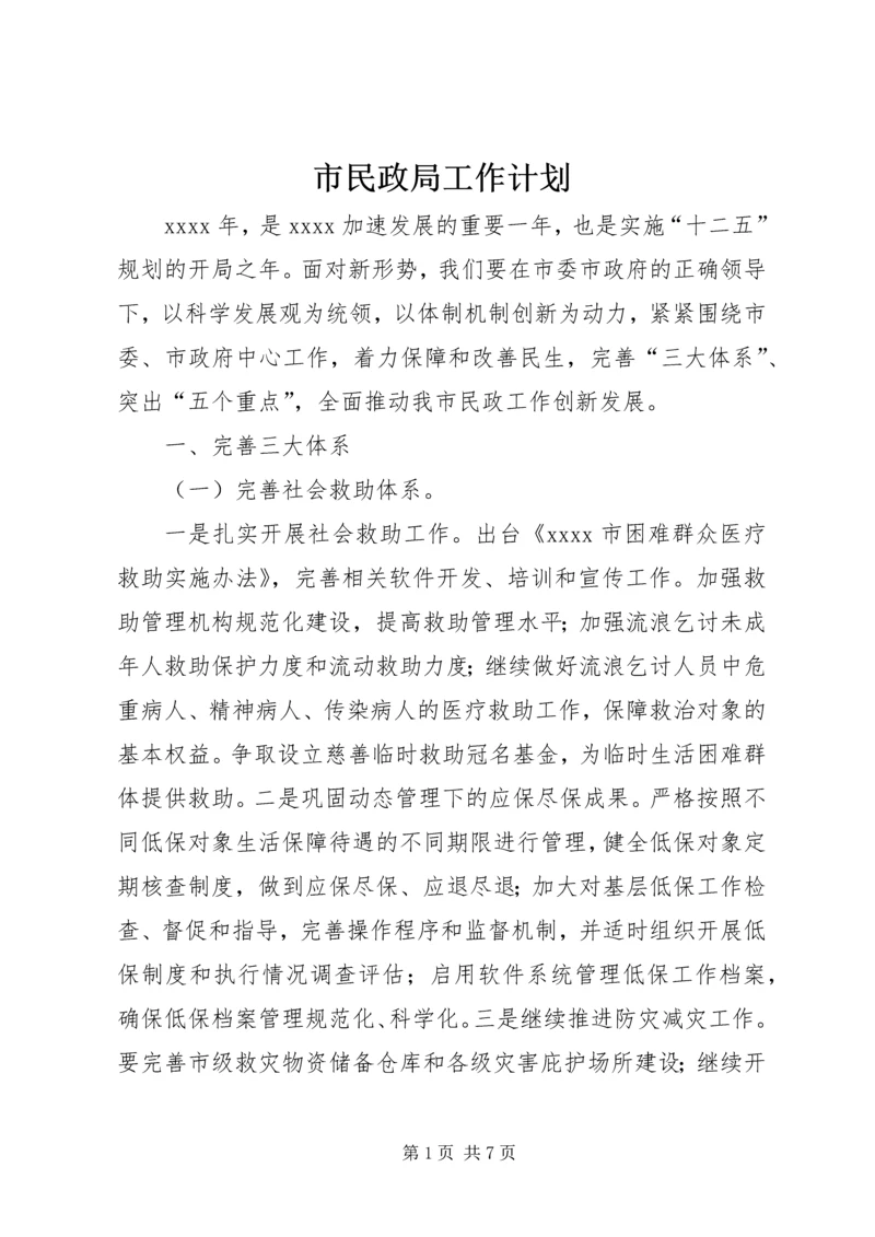 市民政局工作计划 (2).docx