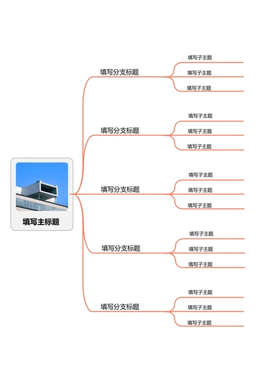 橙色简约横版基础思维导图
