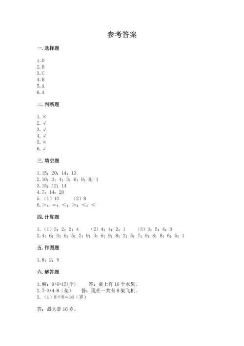 人教版一年级上册数学期末测试卷含答案（轻巧夺冠）.docx