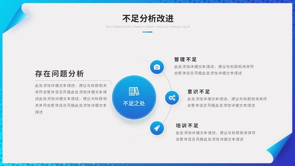蓝色简约创意翻页式工作总结工作汇报述职报告ppt模板
