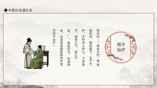 中医馆针灸温针灸中医文化动态通用PPT模板