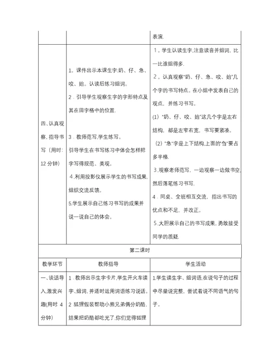 二年级上册语文导学案课文（七）22狐狸分奶酪人教（部编版）