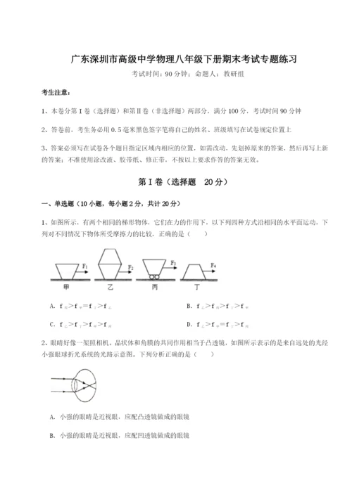 广东深圳市高级中学物理八年级下册期末考试专题练习练习题.docx