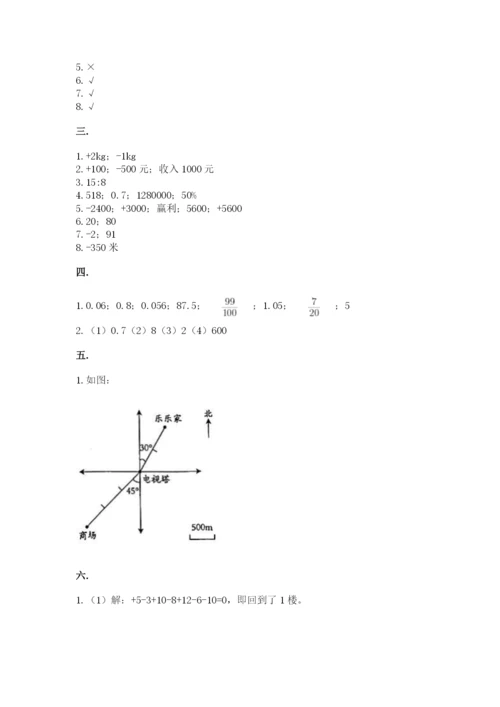 西师大版六年级数学下学期期末测试题（夺分金卷）.docx