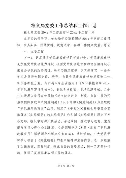 粮食局党委工作总结和工作计划.docx