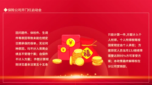 保险公司开门红启动会动态通用PPT模板
