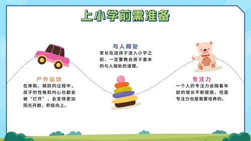 卡通游乐园我们升学啦幼儿园升小学家长会带内容PPT