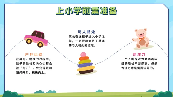 卡通游乐园我们升学啦幼儿园升小学家长会带内容PPT