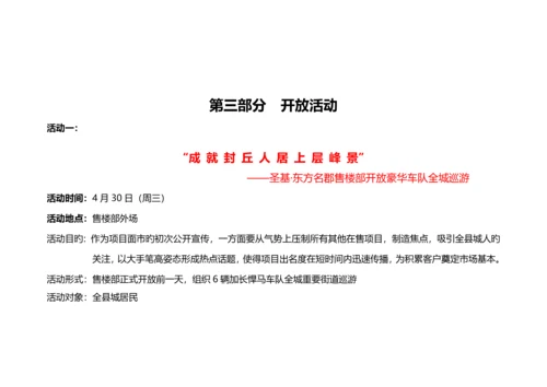 东方名郡售楼部开放活动营销专题方案.docx