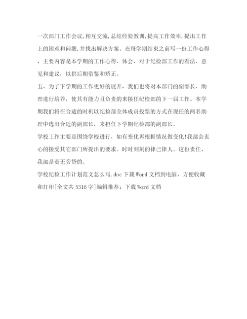 精编之学校纪检工作计划范文怎么写.docx