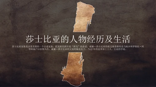文学常识之莎士比亚人物介绍通用PPT模板