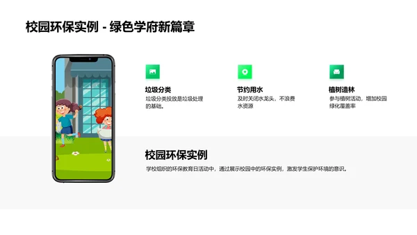 校园环保行为讲座PPT模板