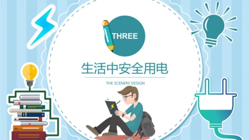 可爱卡通安全用电主题班会PPT课件