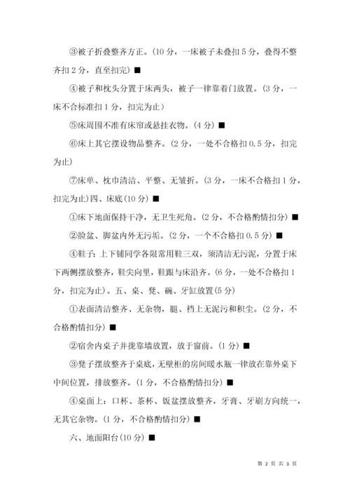 学生宿舍卫生检查评分细则.docx