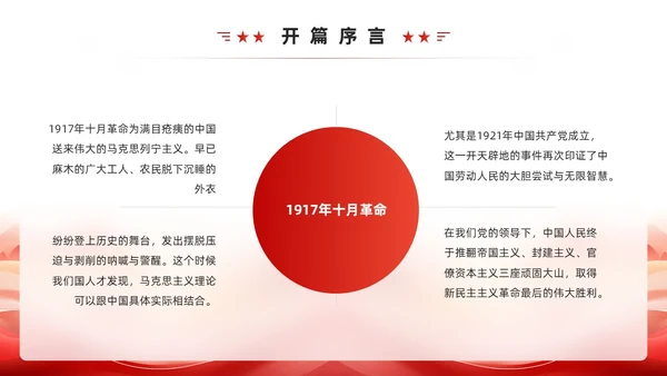 红色简约风社会主义发展史PPT模板