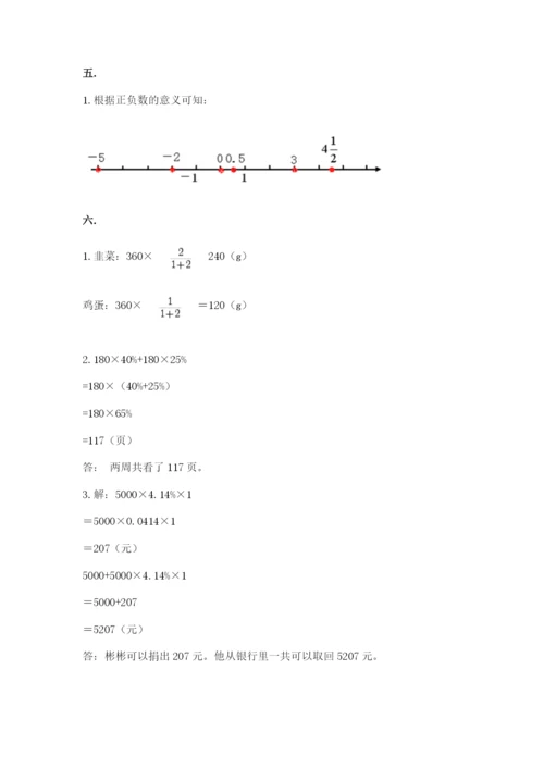 人教版六年级数学下学期期末测试题附答案（精练）.docx