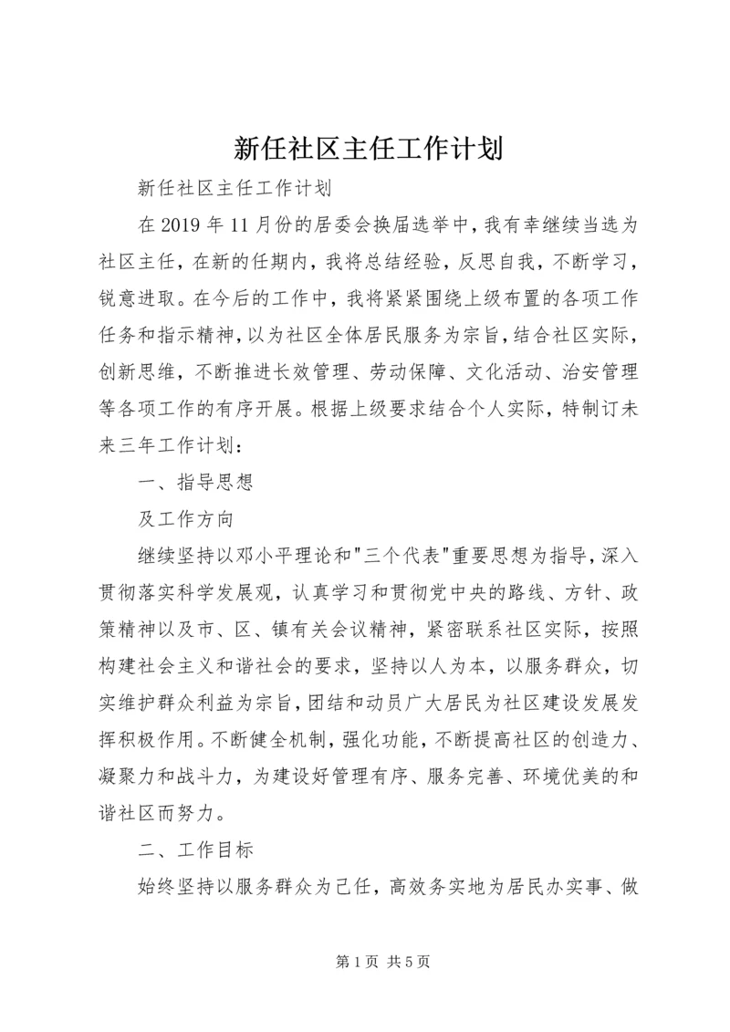 新任社区主任工作计划 (2).docx