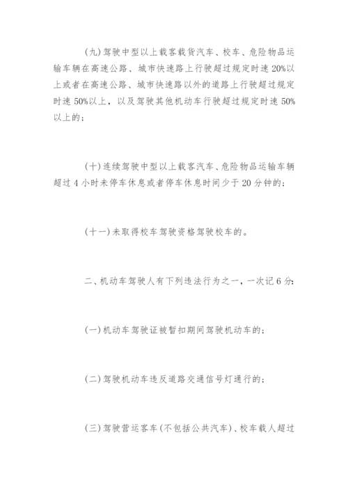 最新交通法规扣分准则.docx