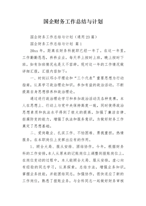 国企财务工作总结与计划_1.docx