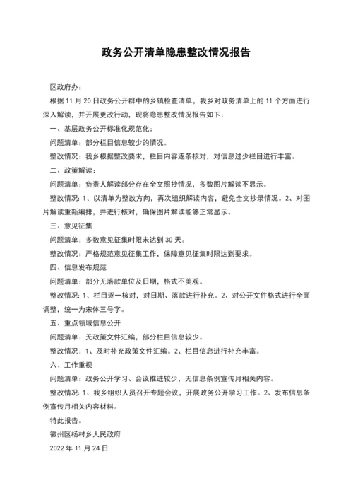 政务公开清单隐患整改情况报告.docx