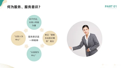 绿色简约如何提高主动服务意识PPT模板宣传PPT动态PPT