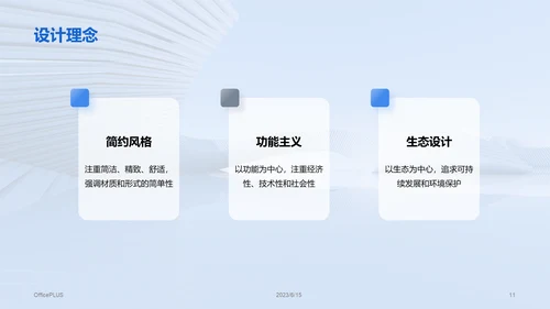 蓝色商务现代建筑设计流派研究报告PPT模板
