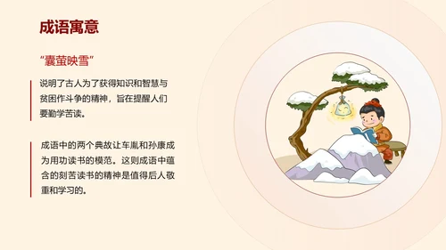 浅色简约教育风囊萤映雪PPT课件成语故事