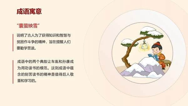 浅色简约教育风囊萤映雪PPT课件成语故事