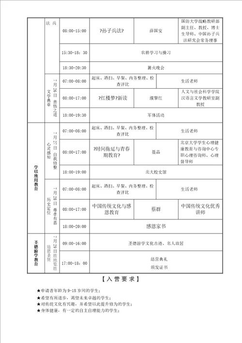 2023博雅国学夏令营招生简章