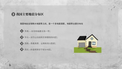 灰色复古简约插画512全国防灾减灾日防震减灾安全通行宣传课