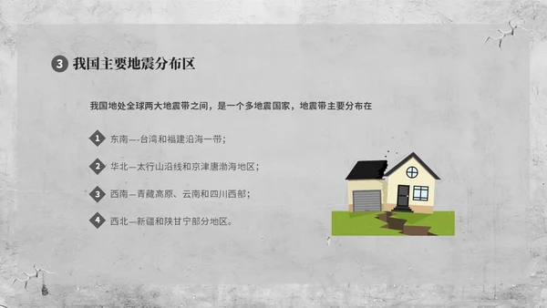 灰色复古简约插画512全国防灾减灾日防震减灾安全通行宣传课