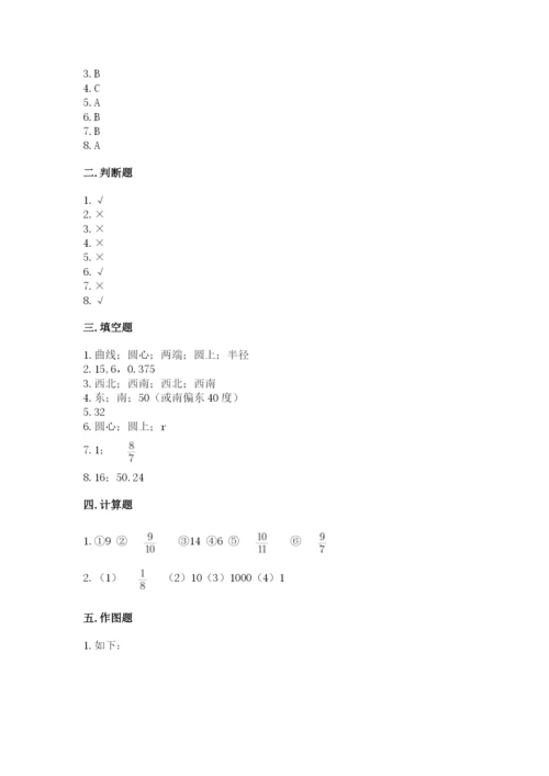 小学数学六年级上册期末卷及参考答案（突破训练）.docx