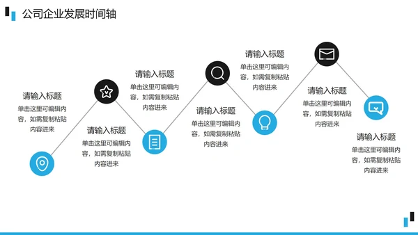 蓝黑商务公司企业发展时间轴PPT模板