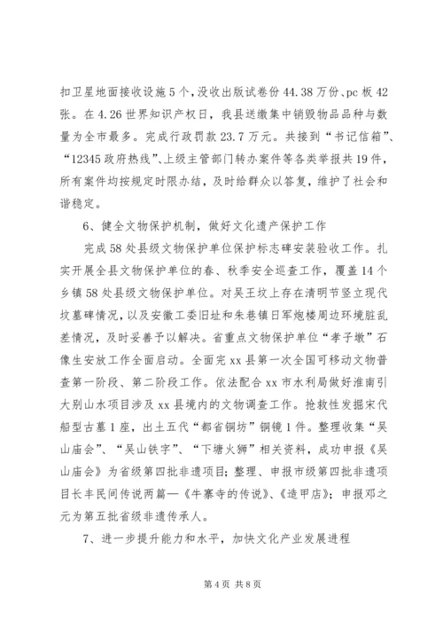 县文广新局工作报告 (2).docx