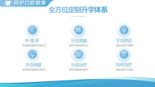 蓝色简约牙科宣传介绍工作总结汇报动态PPT