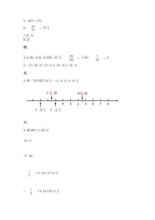 小学六年级数学摸底考试题（精华版）.docx