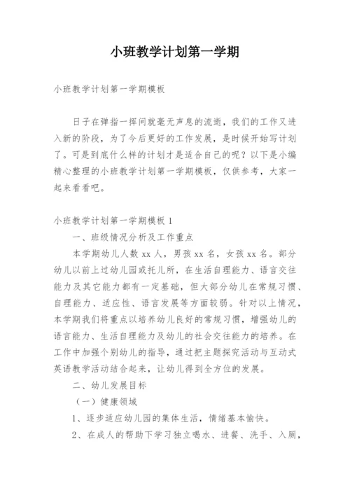 小班教学计划第一学期.docx
