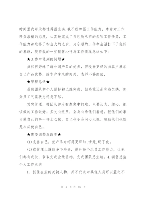 销售总监个人工作总结10篇.docx