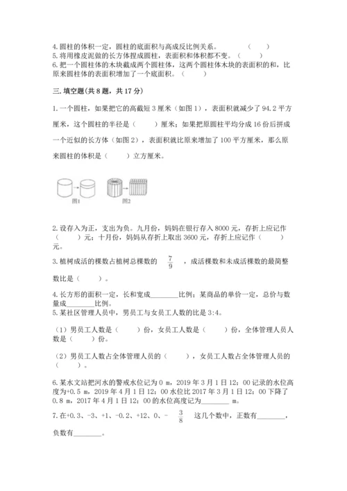 小学数学六年级下册期末测试卷及完整答案（名师系列）.docx