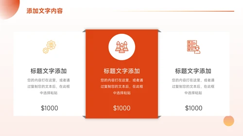 橙色淡色简约风前行主题汇报PPT模板