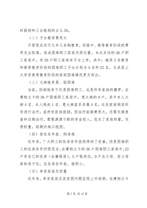 困难职工脱困解困工作情况的调研报告三篇.docx