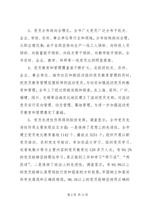 新时期党员队伍建设现状调查与思考报告.docx