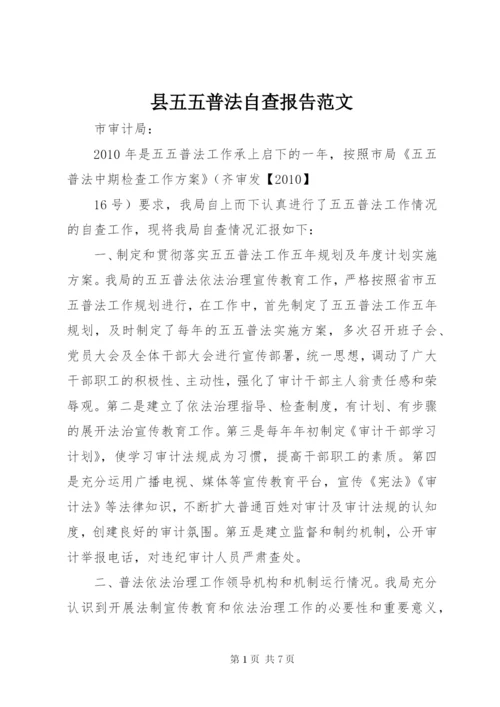 县五五普法自查报告范文.docx