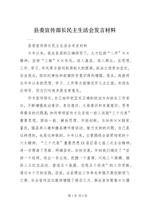 县委宣传部长民主生活会发言材料 (5).docx