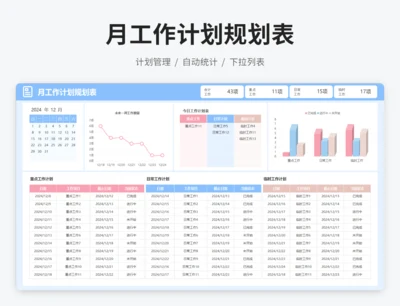 月工作计划规划表