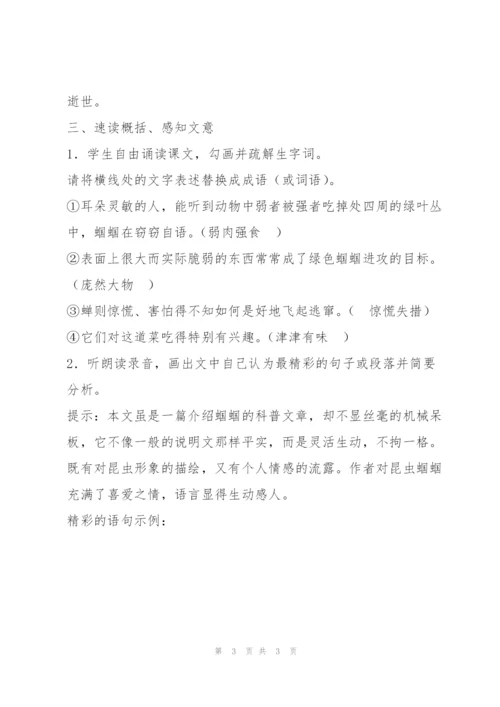 《绿色蝈蝈》教案17.docx