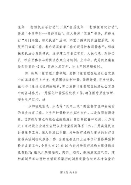 县质监局上半年工作汇报.docx