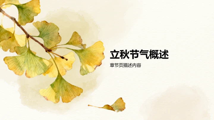 二十四节气立秋PPT模板